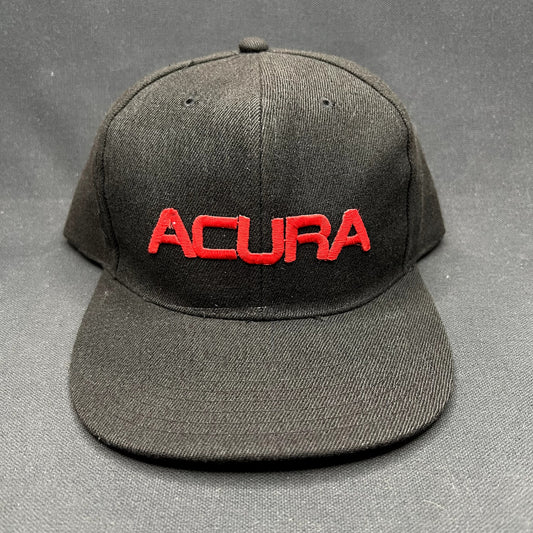 Acura Head To Toe Snapback Hat Black Red Embroidered Cap