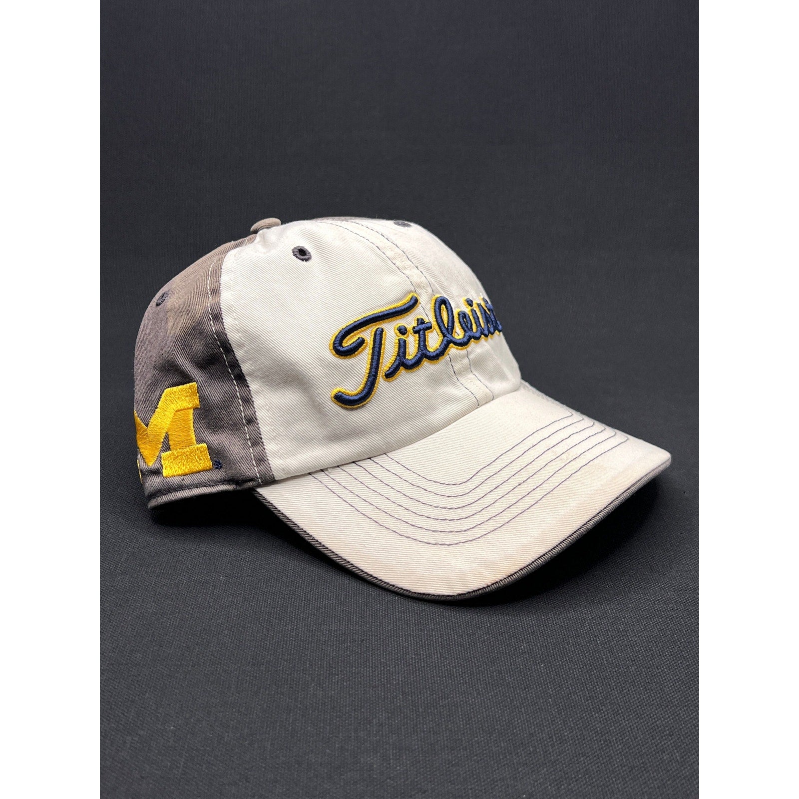 Vintage Titleist Michigan Wolverines Script Hat Two-Tone Strapback