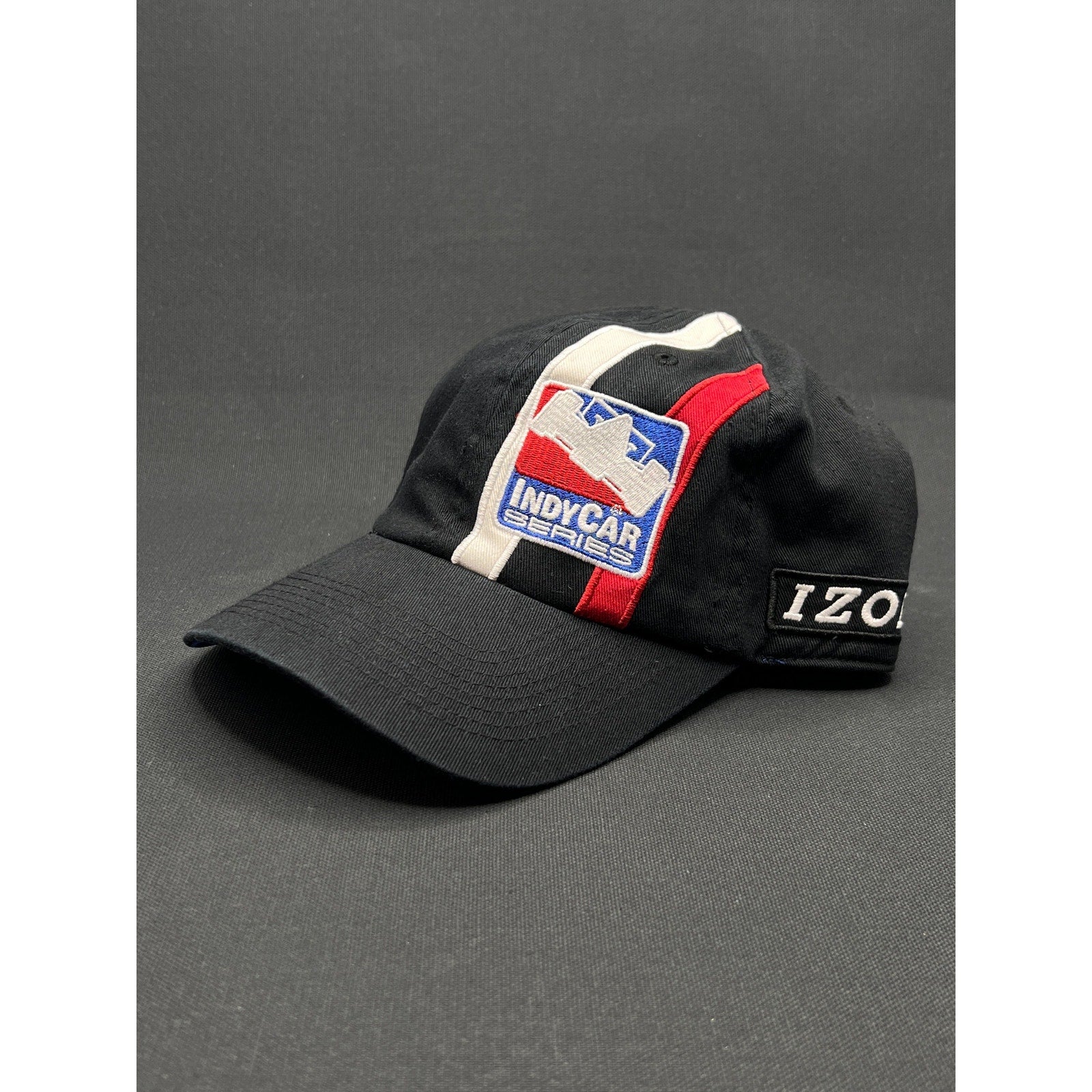 Vintage IZOD IndyCar Series Strapback Hat Black Blue Racing Cap