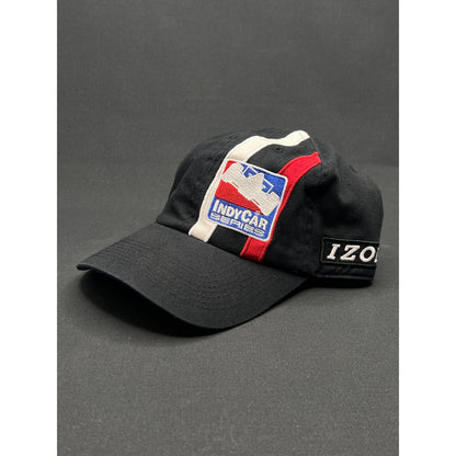 Vintage IZOD IndyCar Series Strapback Hat Black Blue Racing Cap