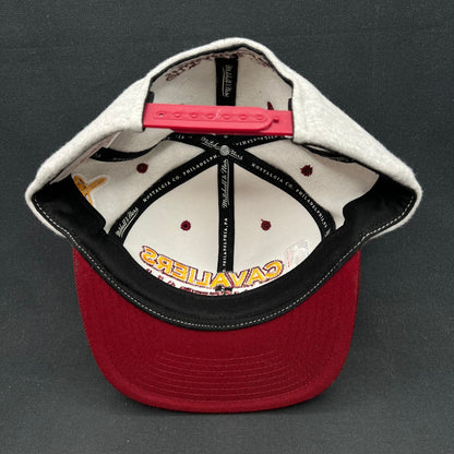 Mitchell & Ness Cavaliers Snapback Hat NBA Script Gray Red
