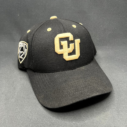 Colorado Buffaloes CU Black Gold Strapback Hat Top of the World Adjustable Cap