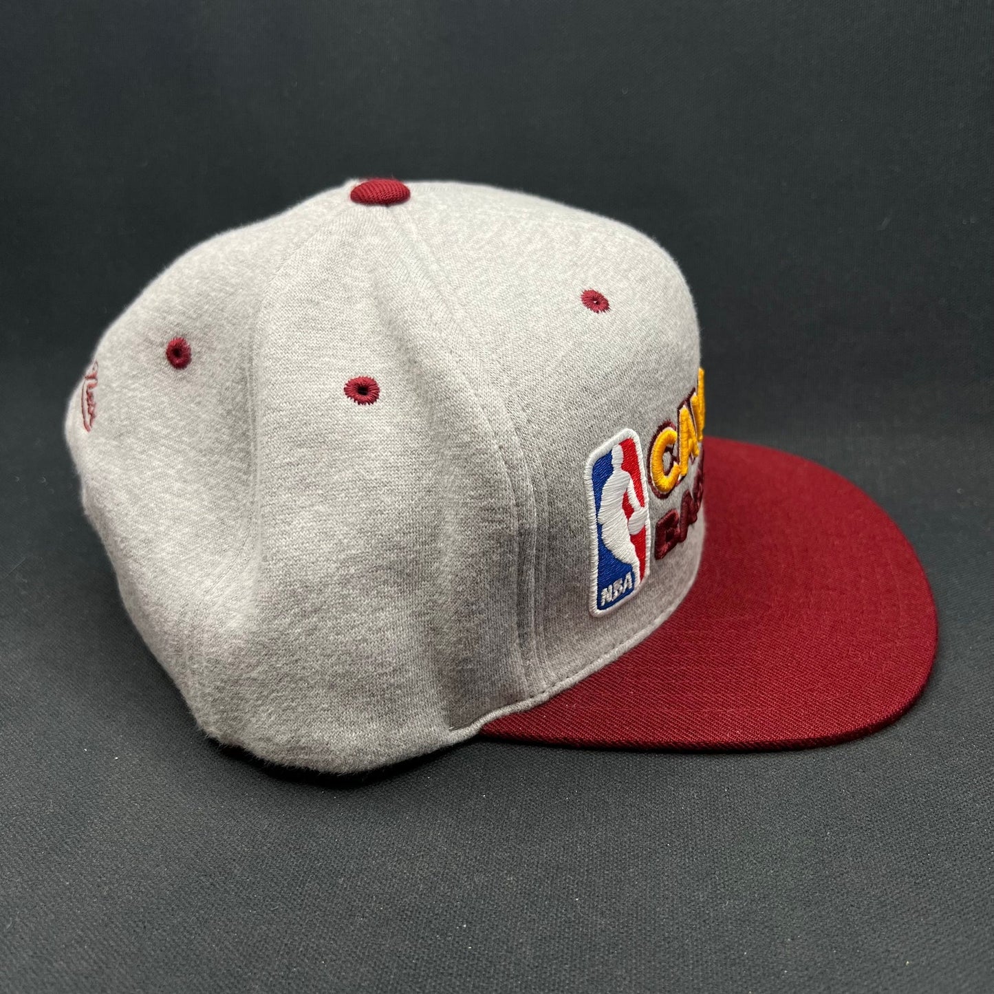 Mitchell & Ness Cavaliers Snapback Hat NBA Script Gray Red