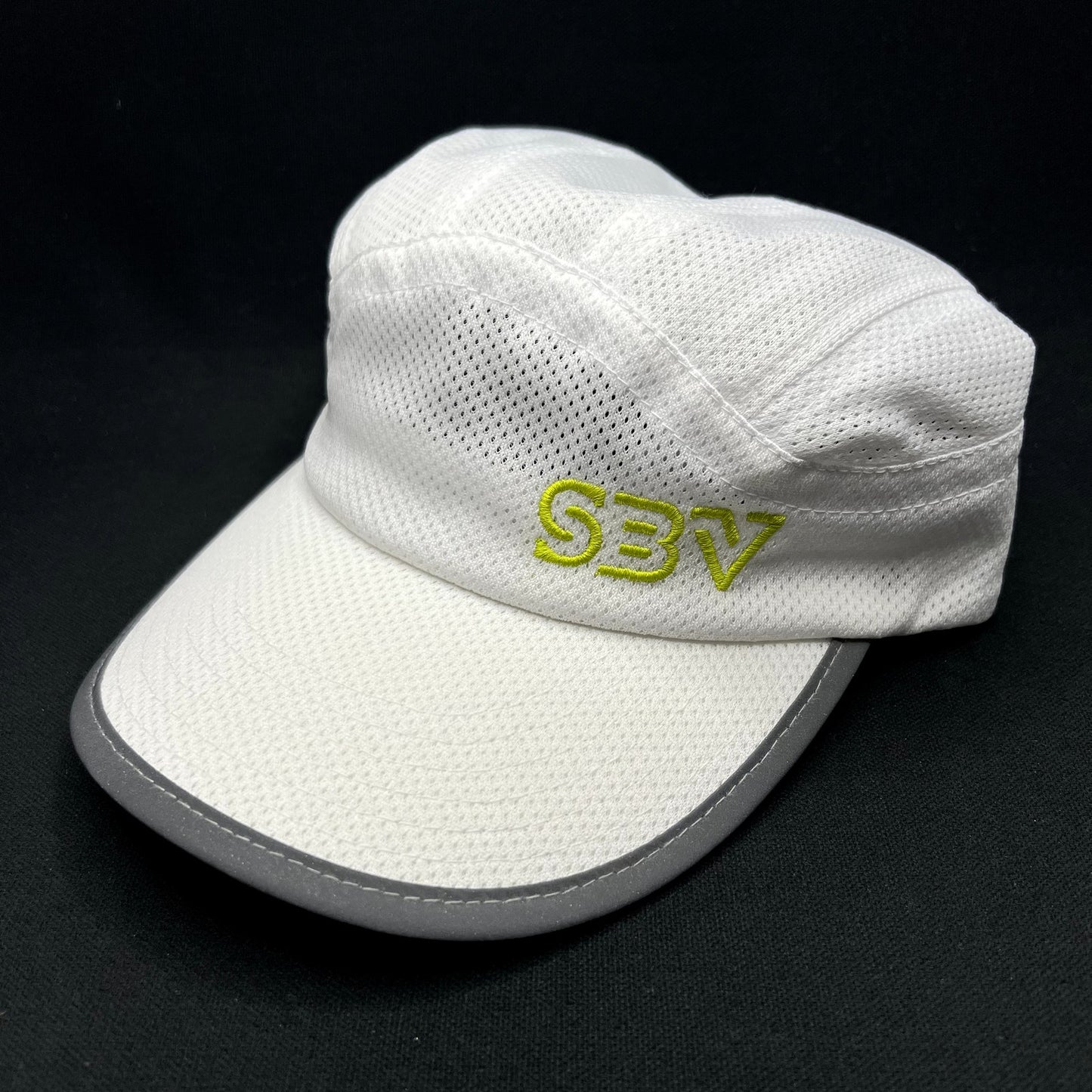 Snowmass Base Village SBV Performance Running Hat White Reflective 5 Panel Cap