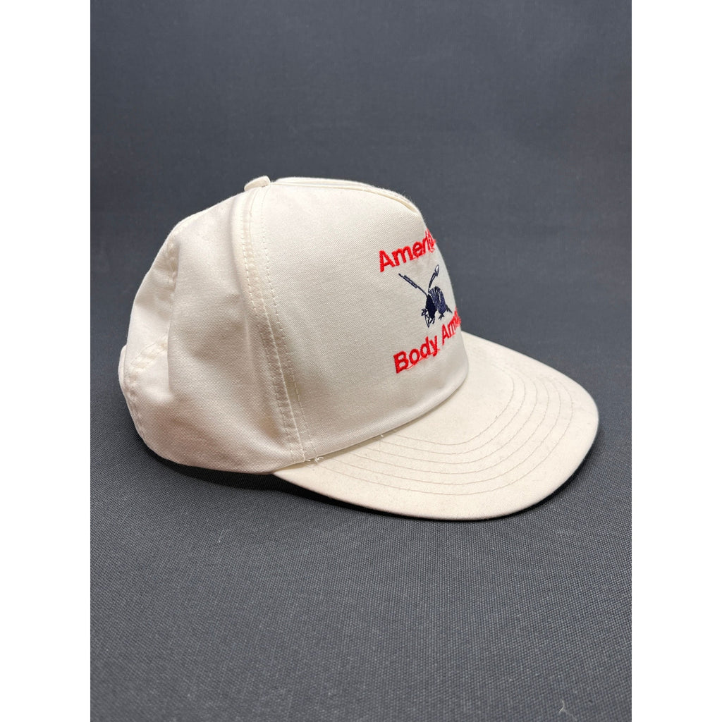 Vintage American Body Armor White Snapback Hat – Made in USA