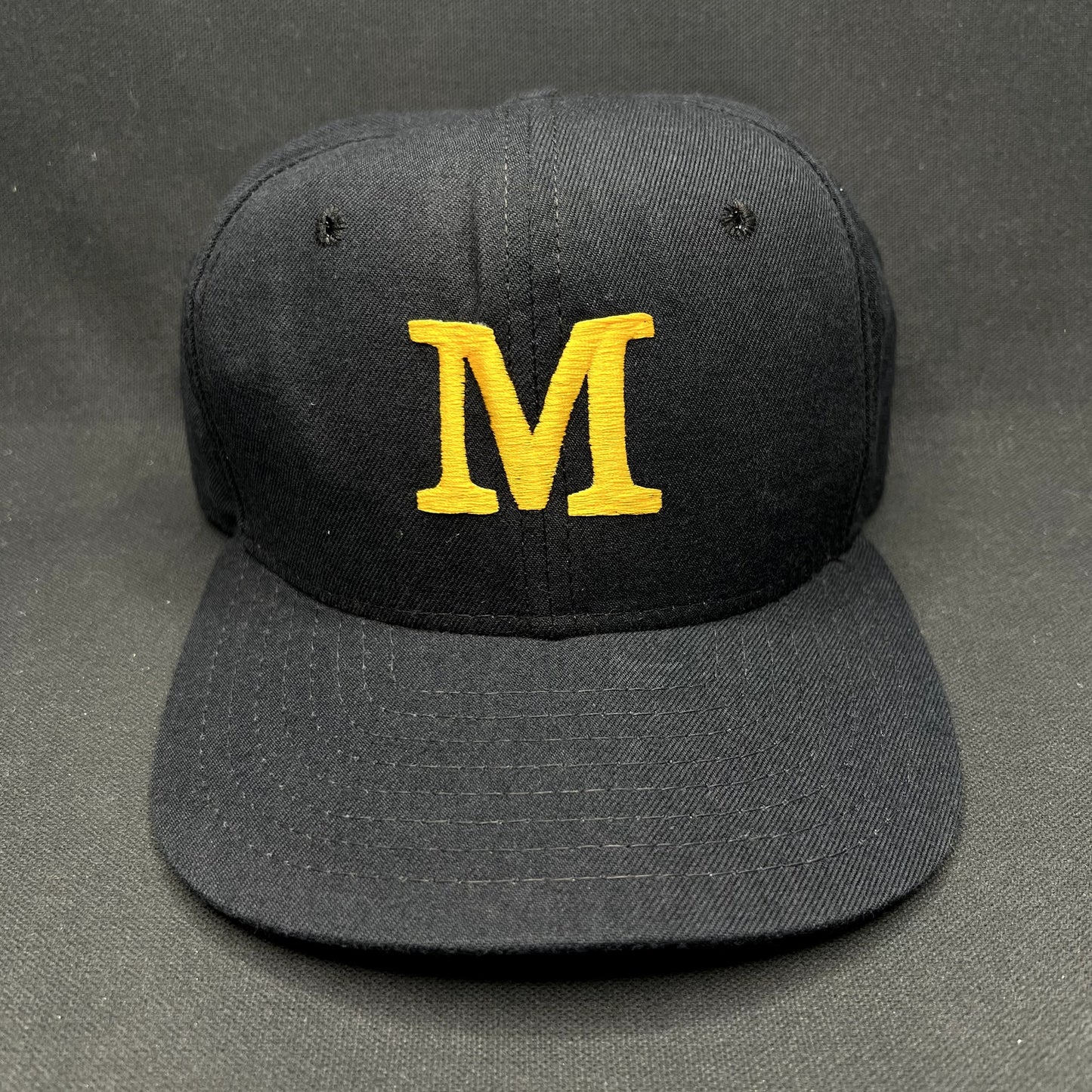 Vintage Marlton DuPont New Era Snapback Hat Black Gold USA