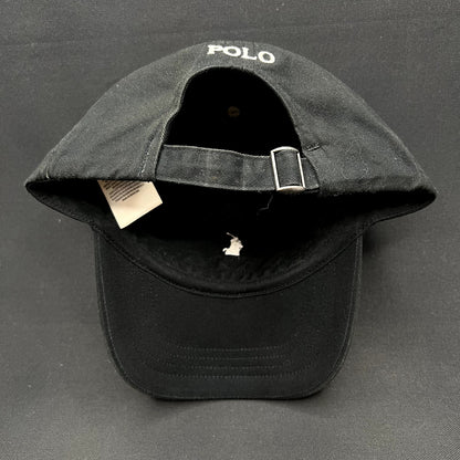 Polo Ralph Lauren Black Strapback Hat White Pony Logo Classic Sport Adjustable