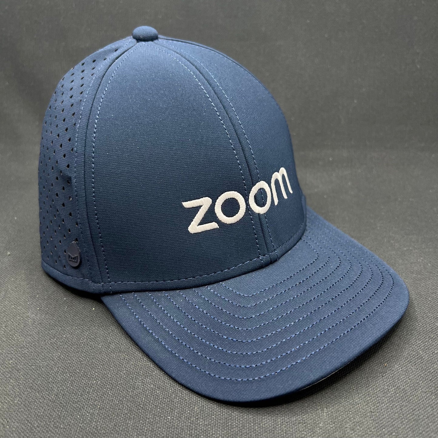 Melin Hydro A-Game Zoom Logo Snapback Hat Navy Performance