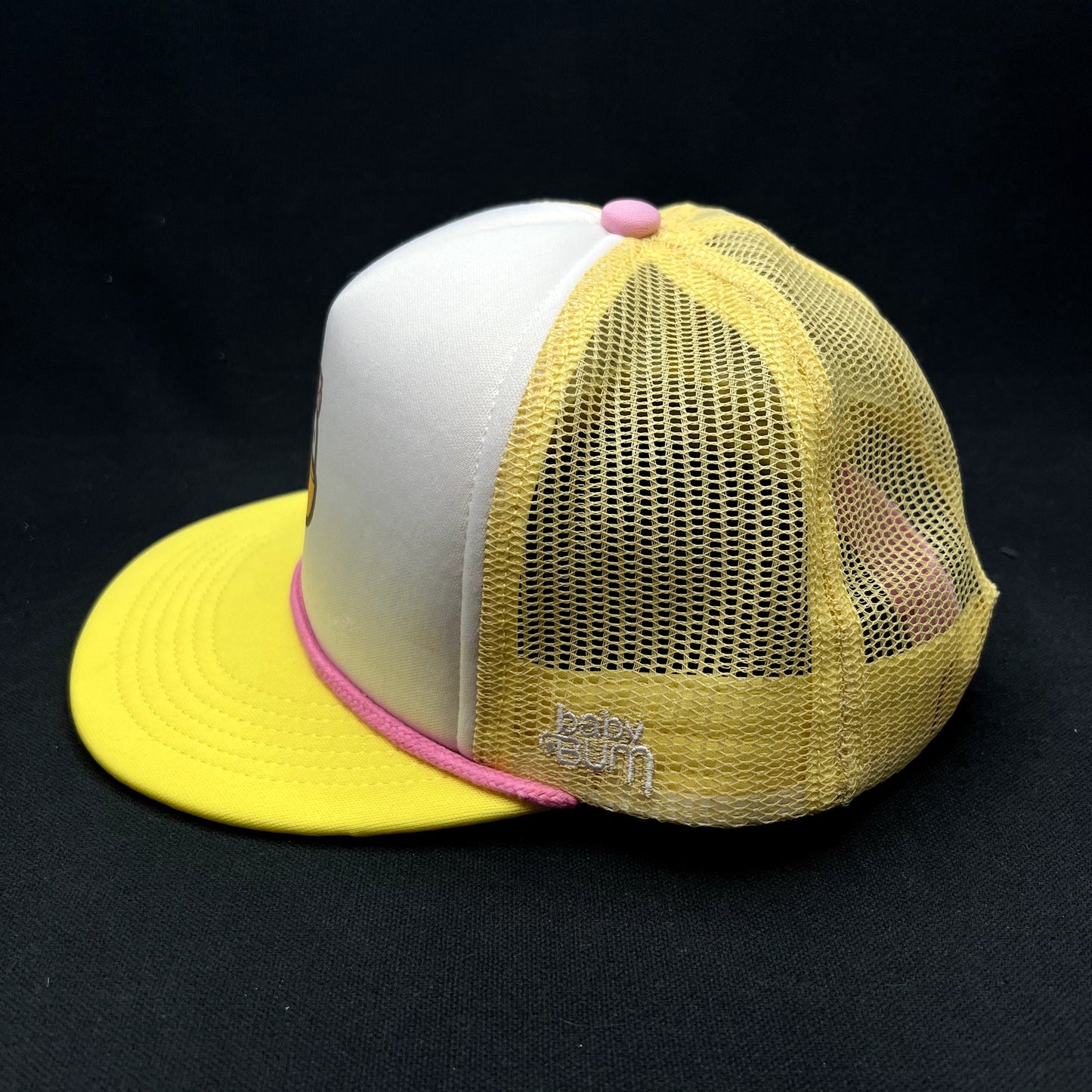 Baby Bum Trucker Snapback Hat Proto Sample Trust The Bum Yellow Pink Cap
