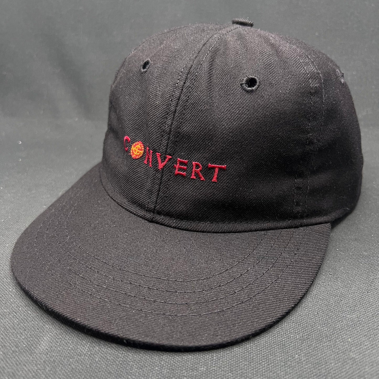 Vintage Columbia Convert Snapback Hat Black Spellout Cap