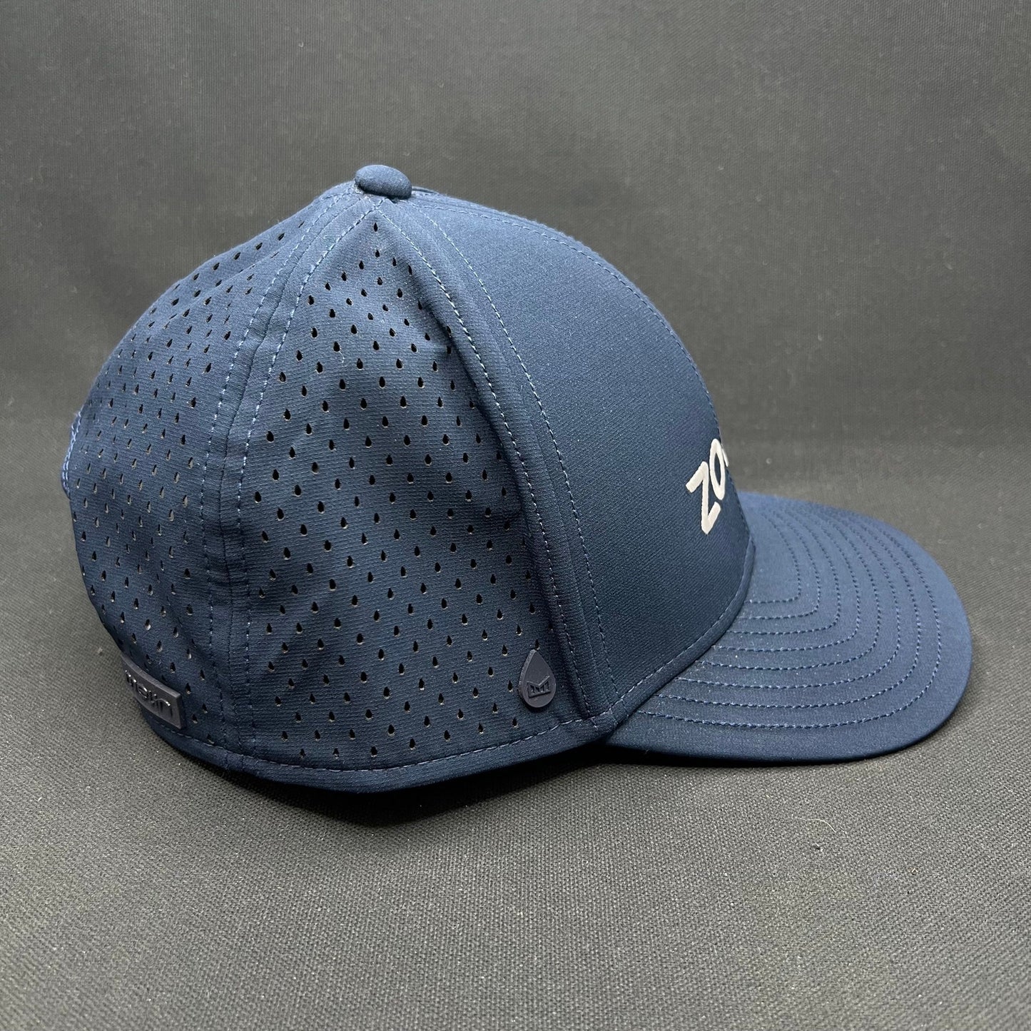 Melin Hydro A-Game Zoom Logo Snapback Hat Navy Performance
