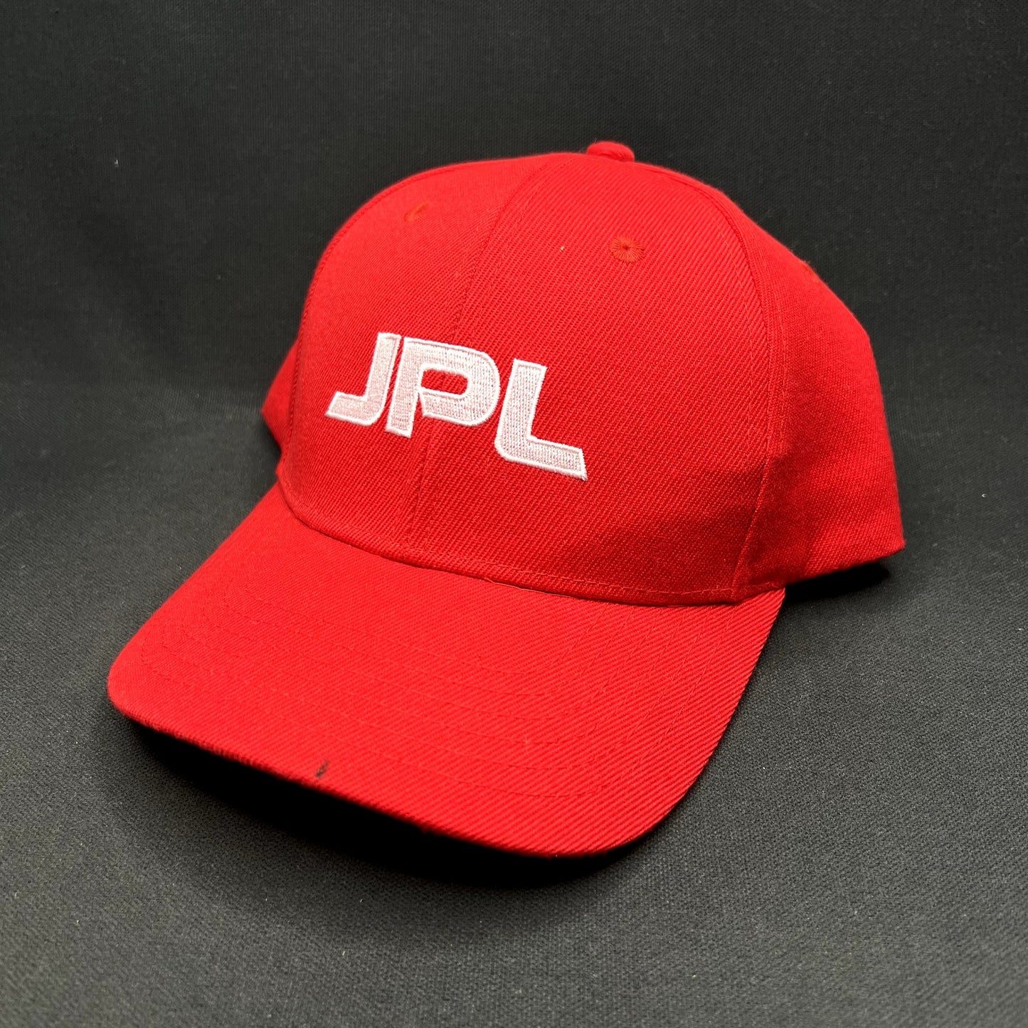 JPL Jet Propulsion Laboratory NASA Red Snapback Hat Satellite Underbrim Cap