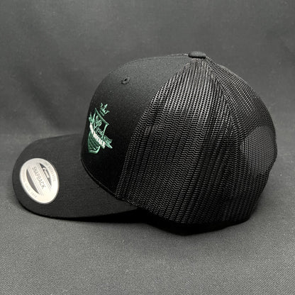 Orlando’s Palm Royale Trucker Snapback Hat Yupoong Black Mesh Cap