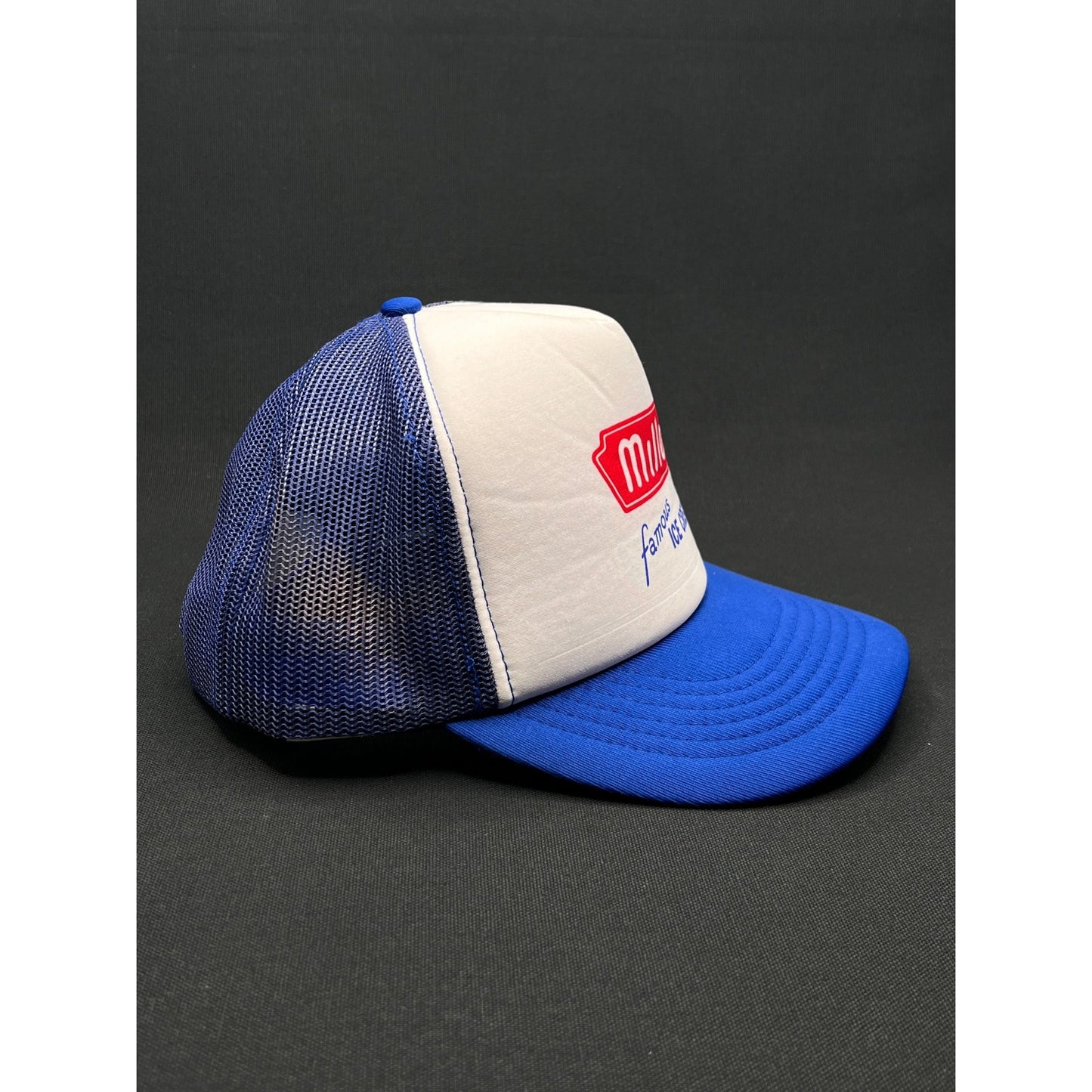 Vintage Miller Famous Ice Cream 80s Mesh Trucker Hat Taiwan R.O.C. Made Snapback