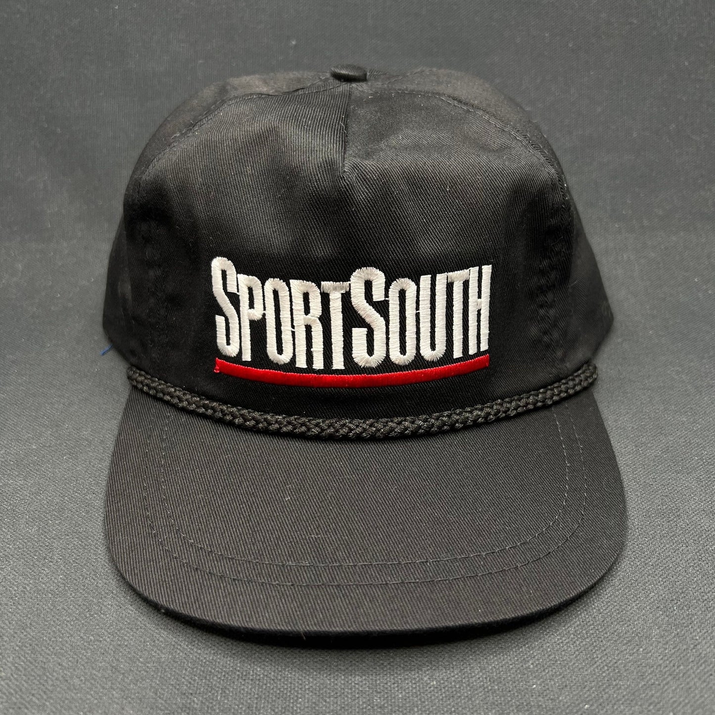 Vintage SportSouth Strapback Hat Black Rope Snapback USA Promo
