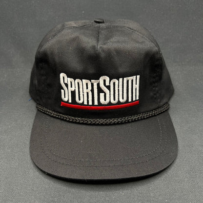Vintage SportSouth Strapback Hat Black Rope Snapback USA Promo