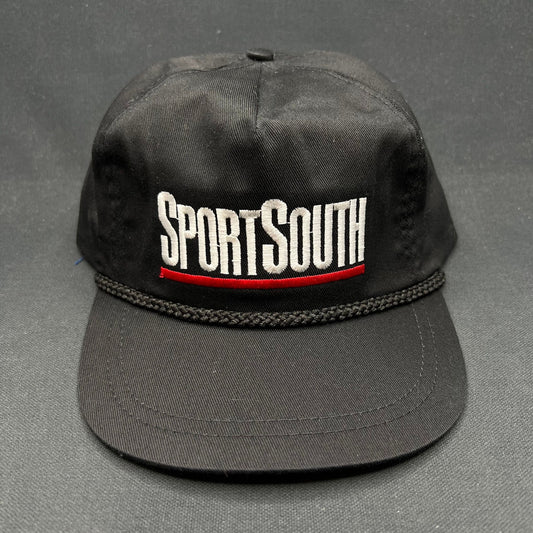 Vintage SportSouth Strapback Hat Black Rope Snapback USA Promo