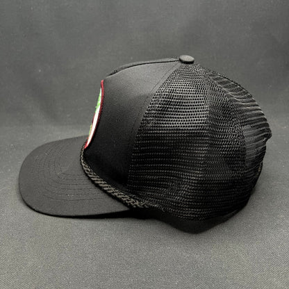Vintage Calistoga Wine Trucker Snapback Hat Black Mesh Rope Cap Vineyard Napa