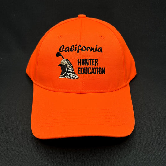 California Hunter Education Blaze Orange Hunting Safety Cap Hat