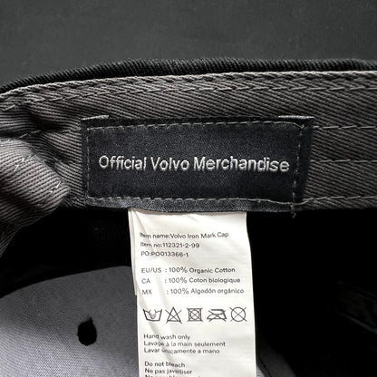 Volvo Iron Mark Logo Adjustable Hat Official Volvo Merchandise Black Cap