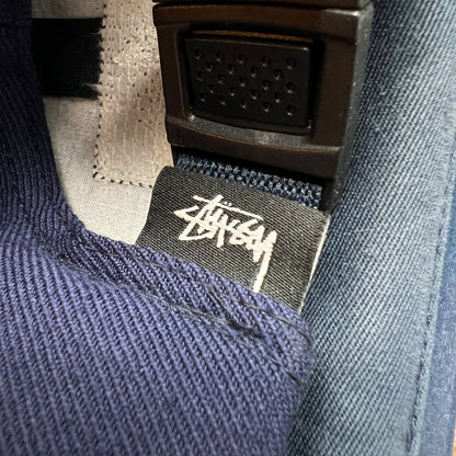 Stussy Box Logo Strapback Hat Navy Minimal Streetwear Cap