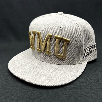 Western Michigan University WMU Snapback Hat Gray Gold W Republic Cap
