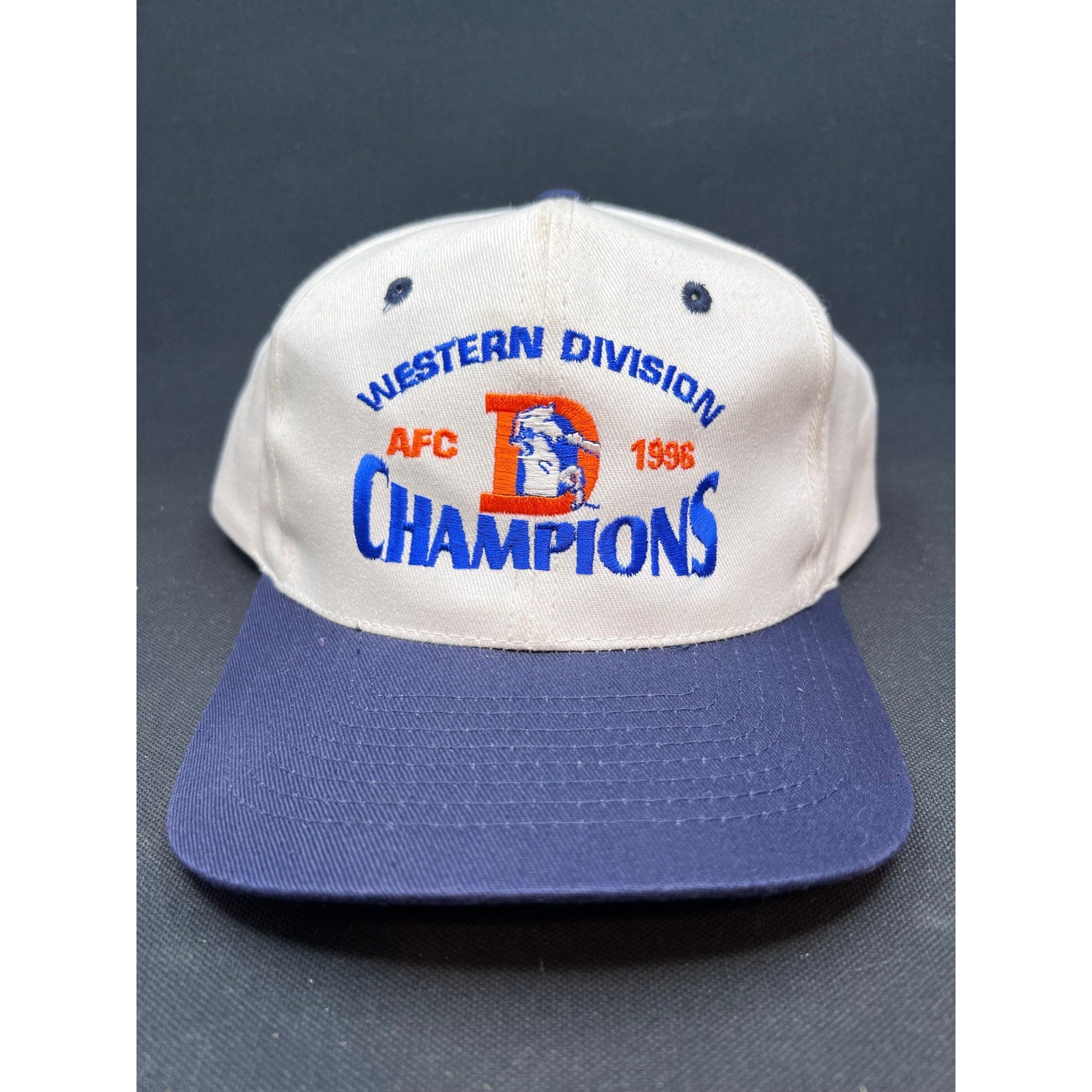 Vintage 1996 Denver Broncos AFC West Champs NFL 90's Snapback Hat KC Sports