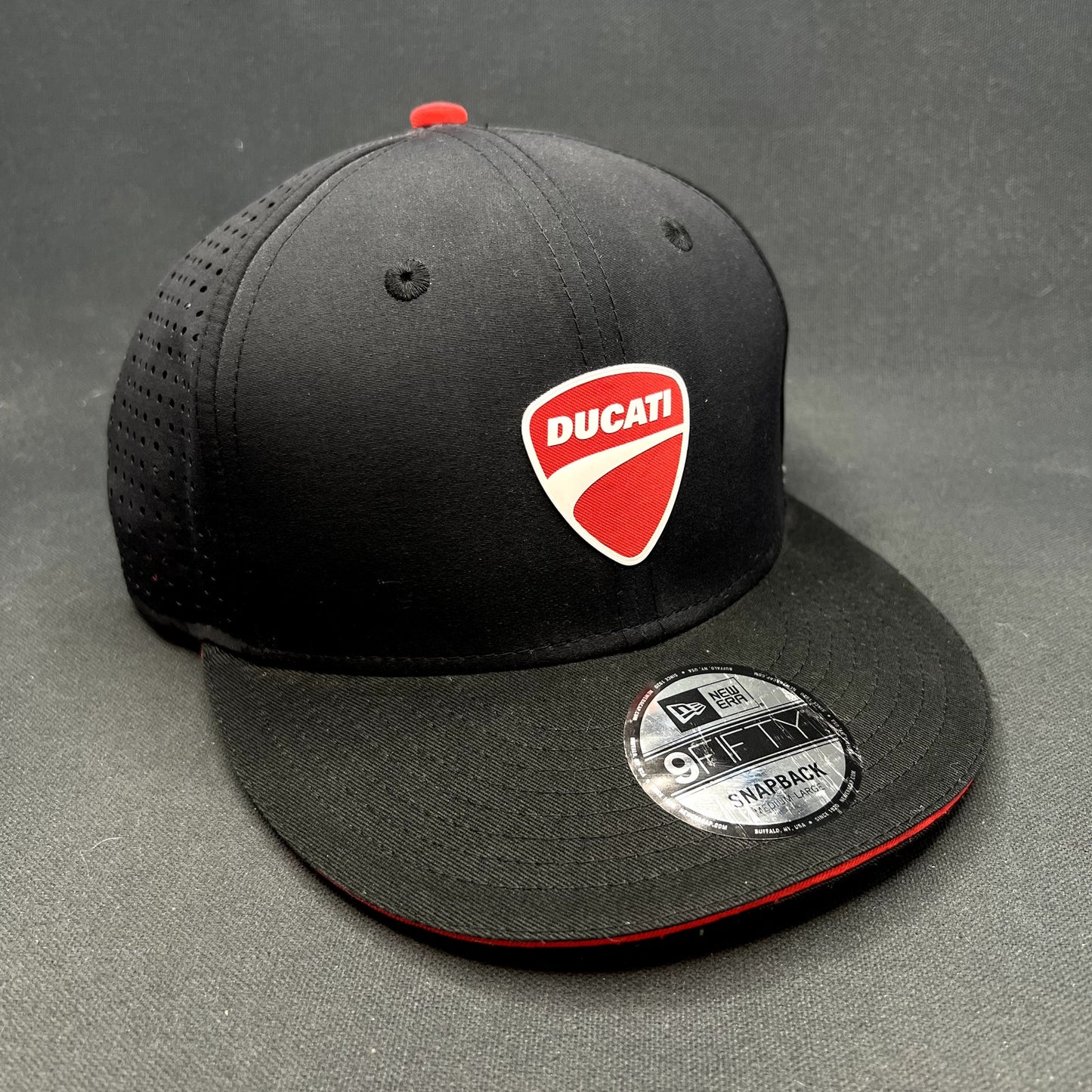 New Era 9FIFTY Ducati Shield Snapback Hat Official Motorcycle Racing Cap Black