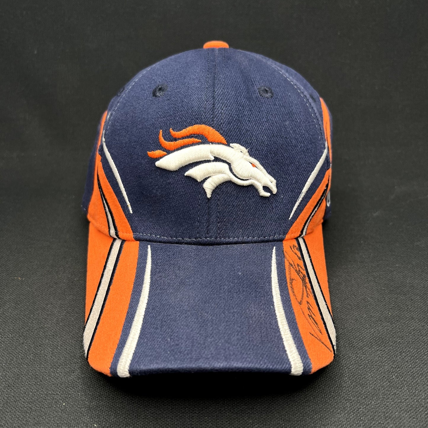 Denver Broncos Reebok Sideline Hat Signed Vance Johnson #82