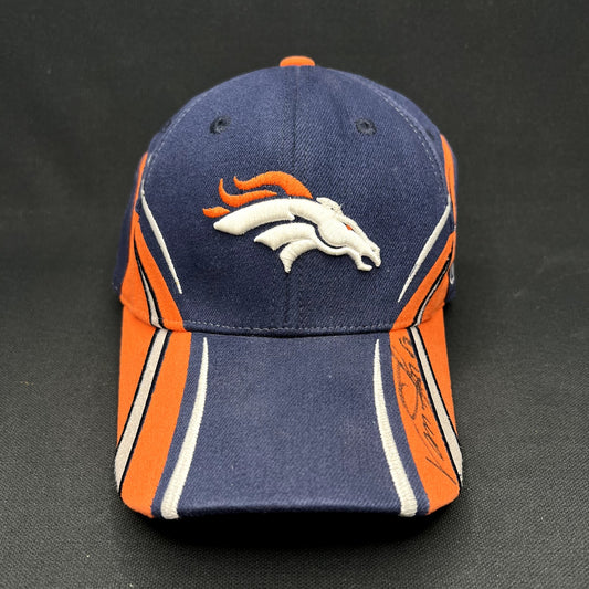Denver Broncos Reebok Sideline Hat Signed Vance Johnson #82
