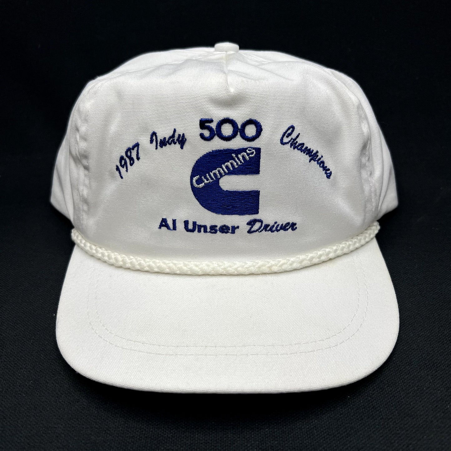 Vintage 1987 Indy 500 Cummins Diesel Rope Strapback Hat USA Made