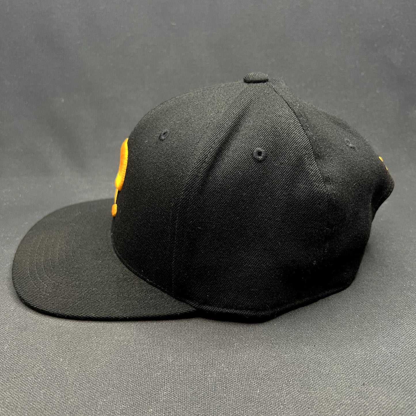 Postino Restaurant Logo Snapback Hat Black Gold Yupoong 110 Flexfit