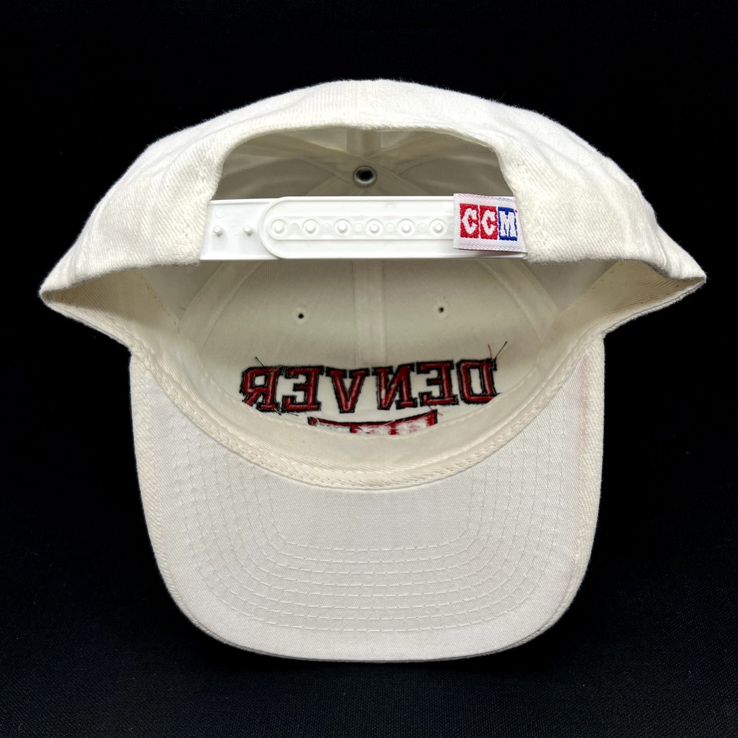 Vintage Denver Hockey CCM Snapback Hat White NHL Apparel #1 Canada