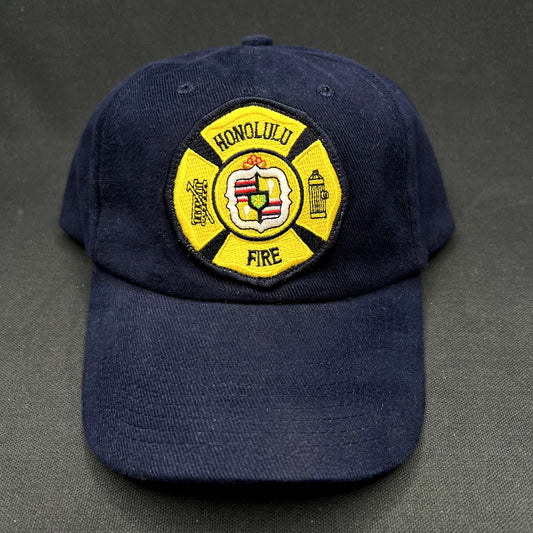 Vintage Honolulu Fire Department Strapback Hat Nissun Navy USA Patch