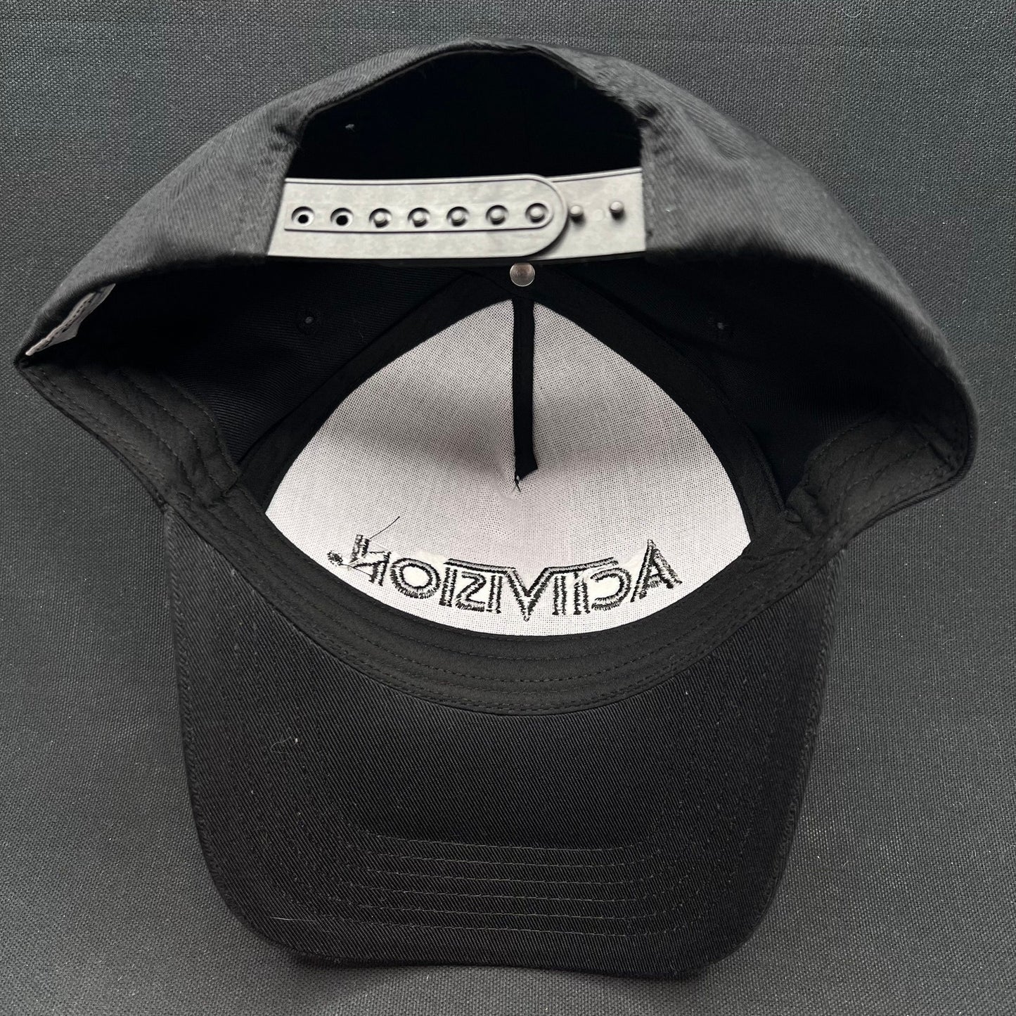Retro Activision Black Snapback Hat Video Game Company Cap