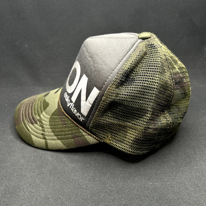 Eskyflavor CMON Camo Trucker Snapback Hat Hawaii Double Portion Mesh Cap