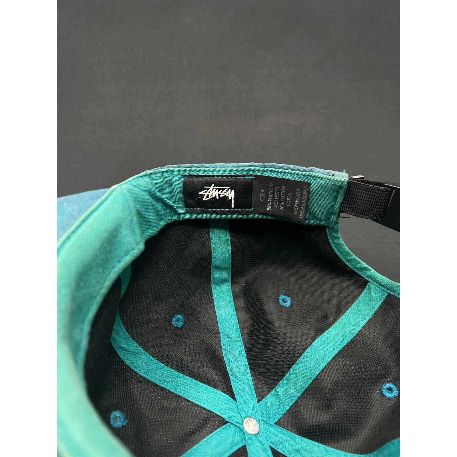 Stüssy Teal Strapback Hat Classic Logo Patch Lightweight Streetwear Essential