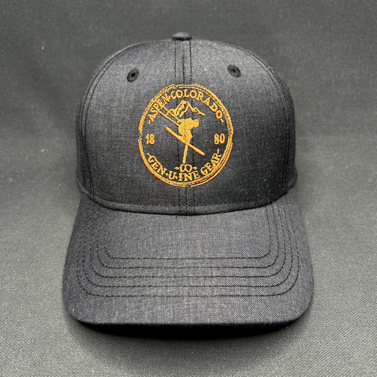 Vintage Aspen Colorado Ski Strapback Hat Black Y2K Genuine Gear