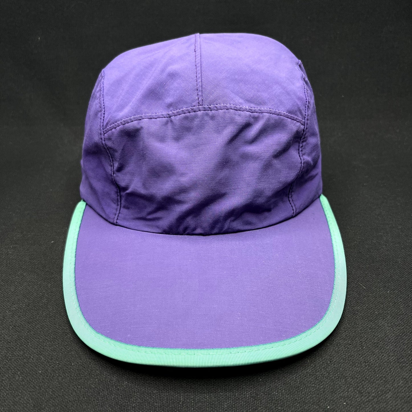 Patagonia USA Made Purple Teal Strapback Hat Retro Outdoor Hiking Cap Medium