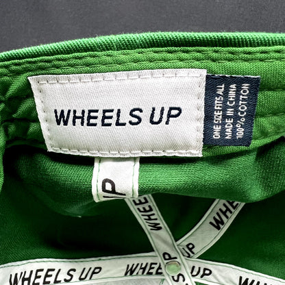Wheels Up Strapback Hat Green Rope Cap Private Aviation Golf Style