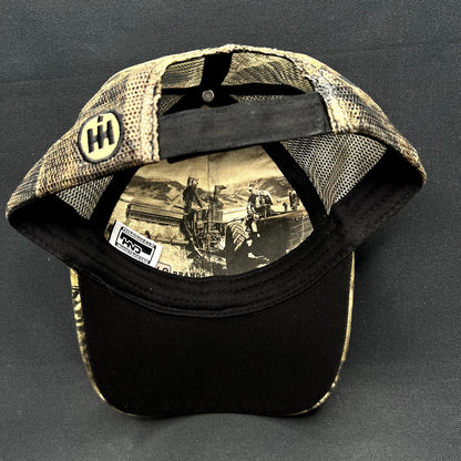 Farmall CNH Trucker Hat Camo Mesh Strapback International Harvester Black Cap