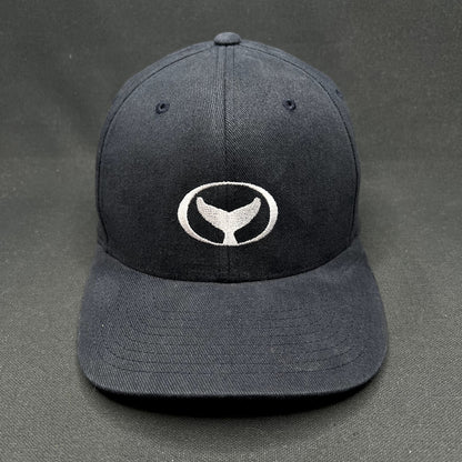 Wyland Galleries Flexfit Hat S/M Black Yupoong Whale Logo Cap