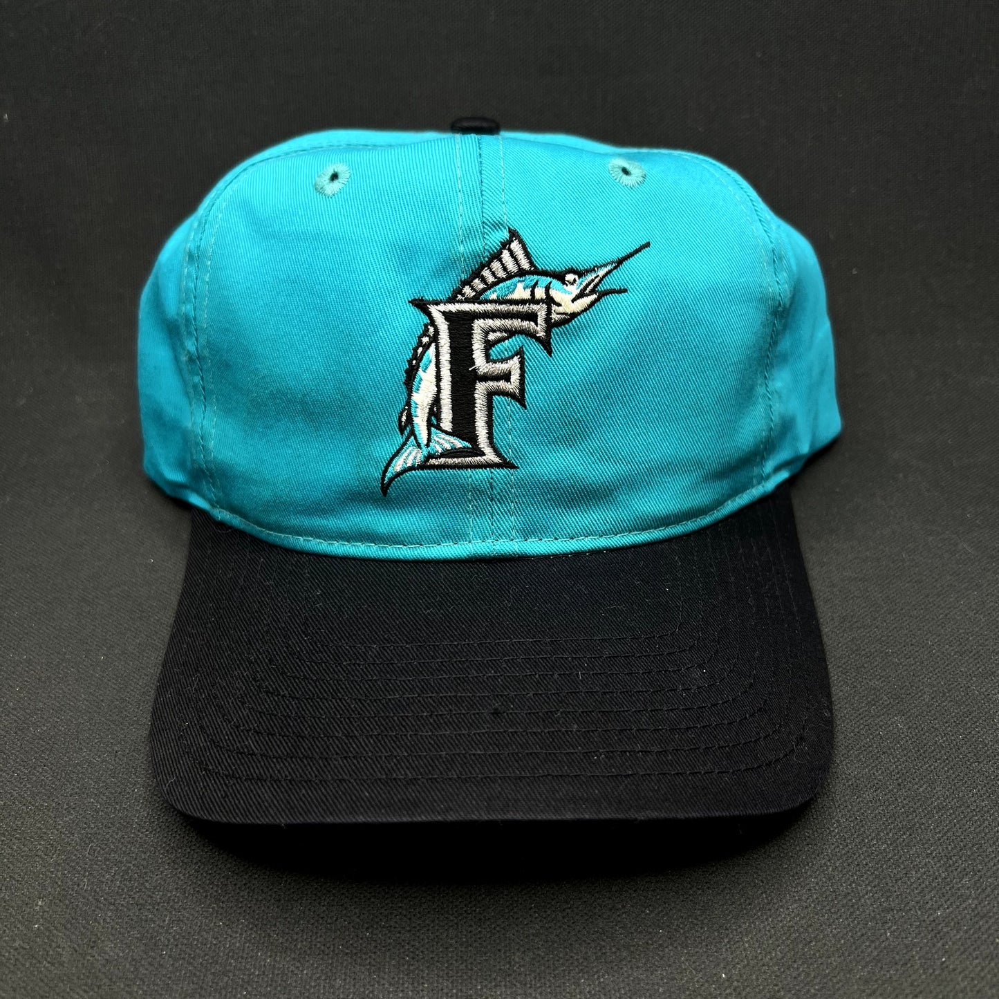 Vintage Florida Marlins Snapback Hat Twins Enterprise Teal MLB Cap