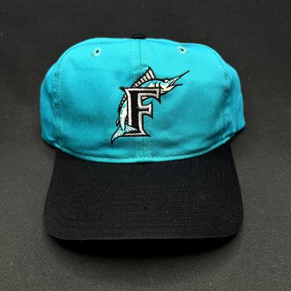 Vintage Florida Marlins Snapback Hat Twins Enterprise Teal MLB Cap