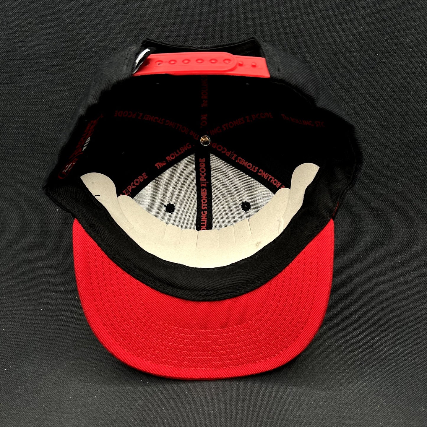The Rolling Stones Zip Code 2015 Tour Snapback Hat Black Red Rock Band Cap