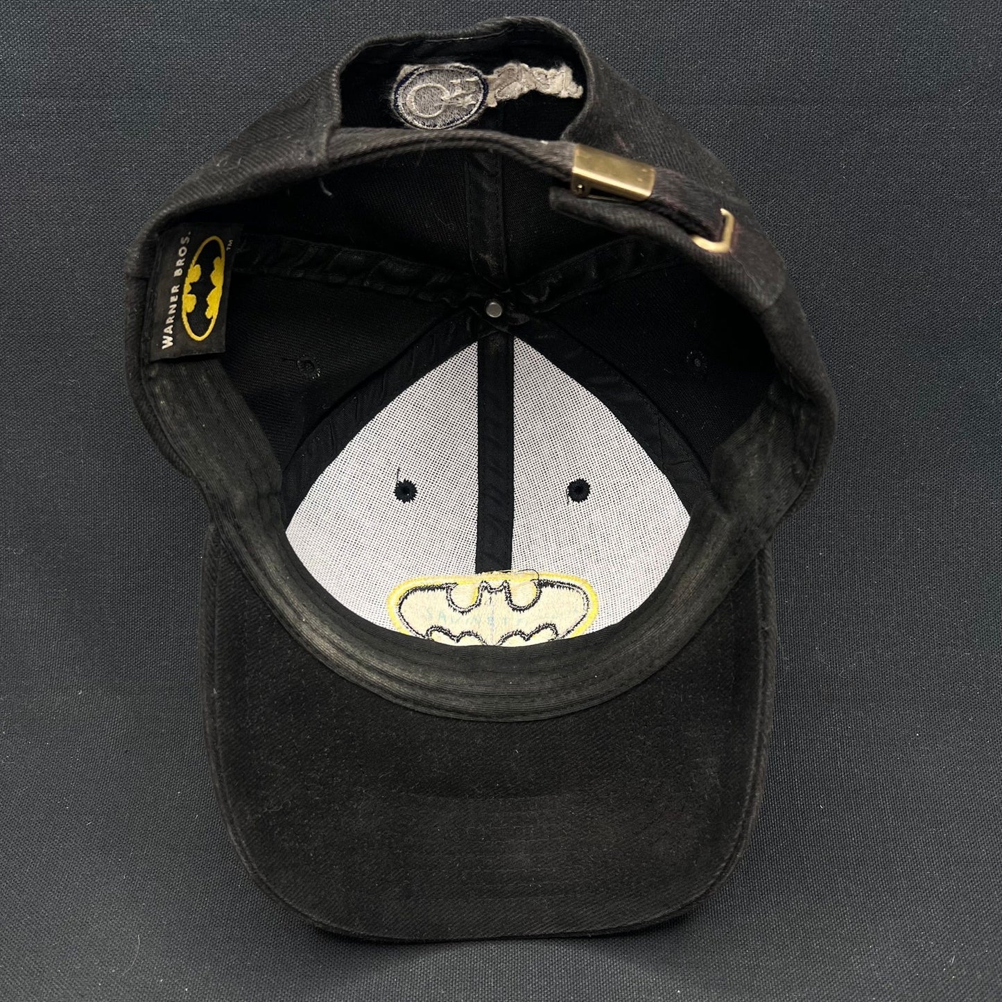 Vintage Batman Warner Bros Strapback Hat Black Logo Cap
