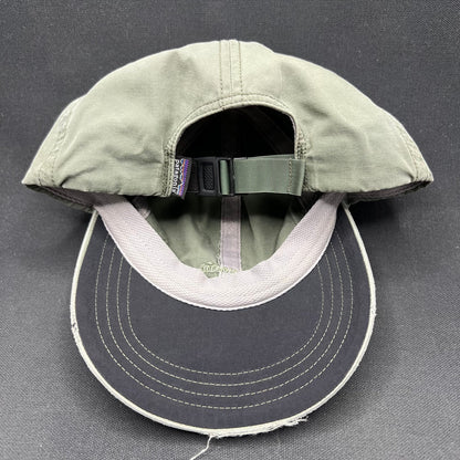 Patagonia Nylon Strapback Hat Green Distressed Bill Outdoor Cap L
