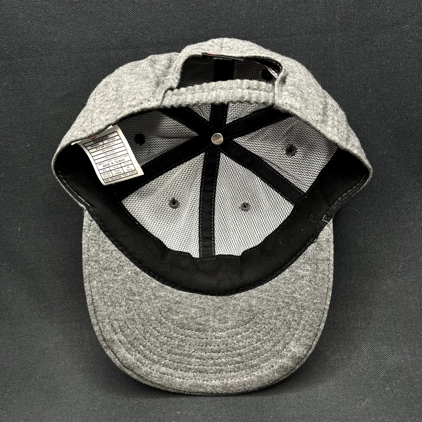 Vintage Nike Flex Strapback Hat Gray Minimal Spellout Cap Y2K