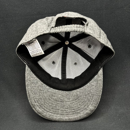 Vintage Nike Flex Strapback Hat Gray Minimal Spellout Cap Y2K