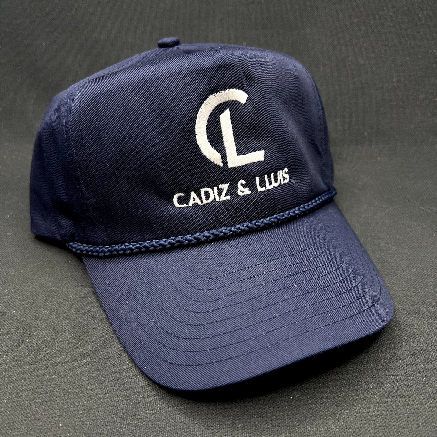 Vintage Cadiz & Lluis Real Estate Snapback Hat Nissin Cap Navy Promo